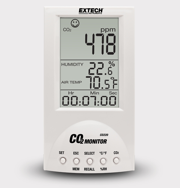 Extech CO220桌面室内空气质量 CO₂ 监测仪