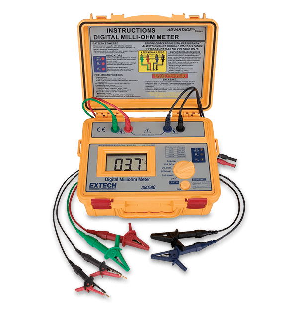 Extech 380580高精度毫欧姆计 电池供电毫欧姆计